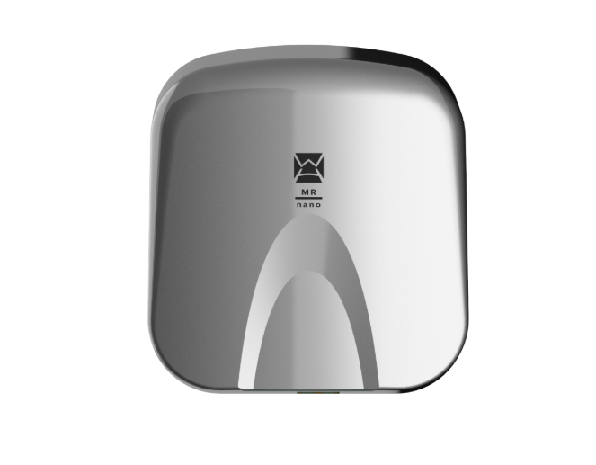 MR NANO Compact Commercial Hand Dryer – 500W, HEPA Filter, 13s Dry Time – Nickel
