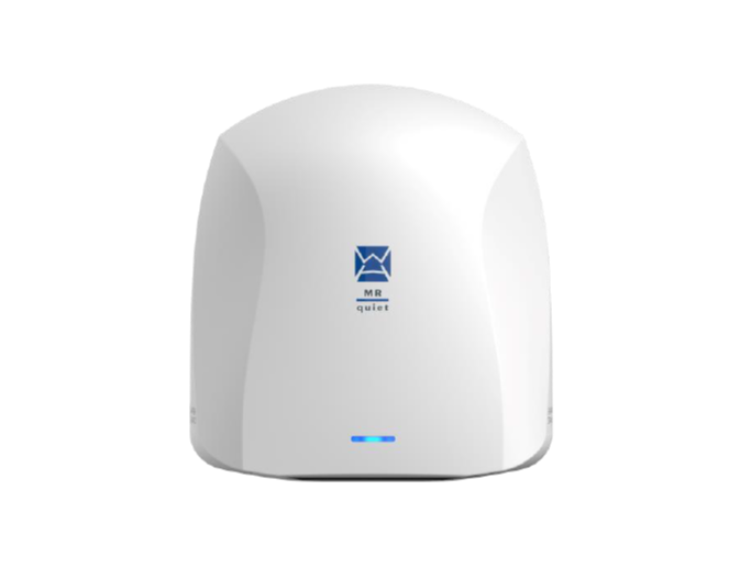 MR Quiet Commercial Hand Dryer – 800W, Warm Air, No-Touch – White