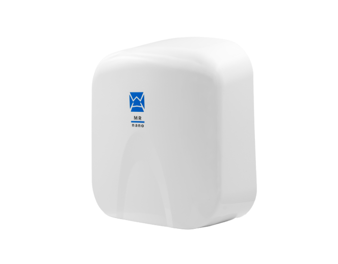 MR NANO Compact Commercial Hand Dryer – 500W, HEPA Filter, 13s Dry Time – White